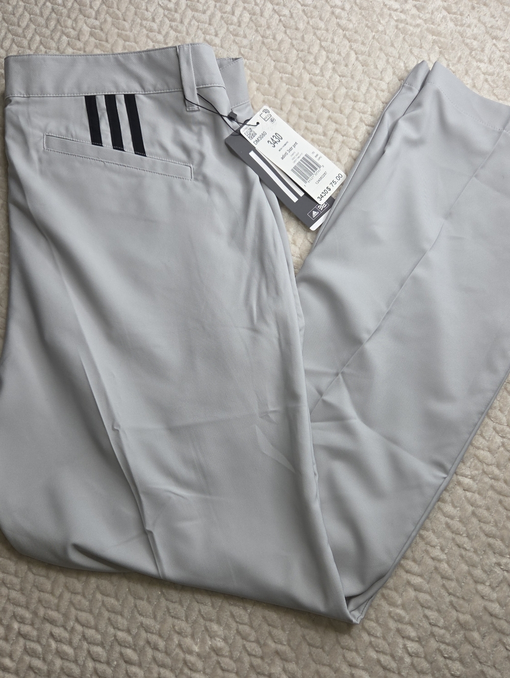 Adidas Ultimate 365 Light Gray Golf Pants Men’s 34X30 Performance Stretch NWT